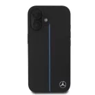 Mercedes bőr kék csíkos MagSafe tok iPhone 16 fekete tok