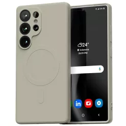   Samsung Galaxy S25 Ultra Stone Mercury MagSafe Fél-szilikon fliptok