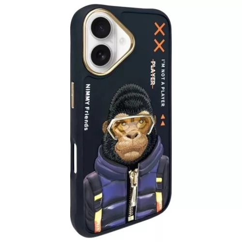 Nimmy Cool&Cute 2.0 Monkey tok iPhone 16 - fekete