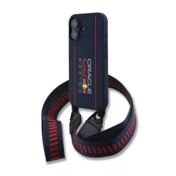   Red Bull szilikon függőleges logós MagSafe tok + keresztpánt iPhone 16 sötétkék tok