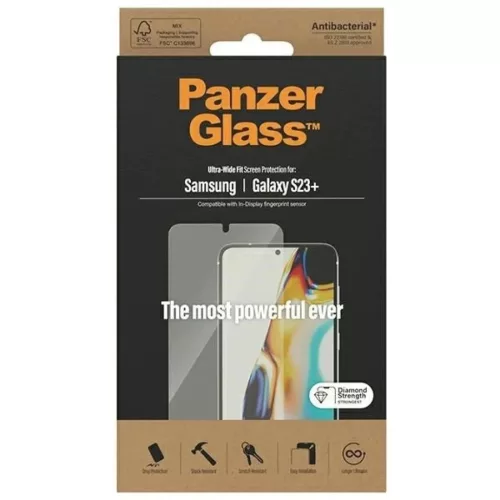 PanzerGlass Ultra-Wide Fit üvegfólia Samsung Galaxy S23+ készülékhez