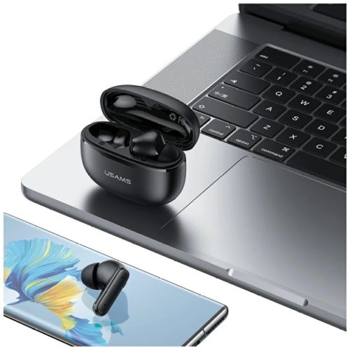 USAMS E05 TWS Bluetooth 6.0 vezeték nélküli fülhallgató fekete