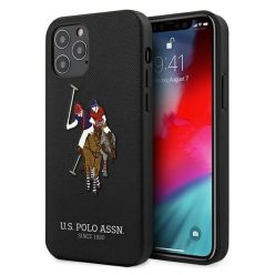   US Polo USHCP12LPUGFLBK iPhone 12 Pro Max 6.7" fekete/fekete Polo Embroidery Kollekció tok