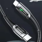 USAMS Fonott USB-C - Lightning Okos Áramtalanító 20W PD Kábel 1.2m sötétzöld SJ