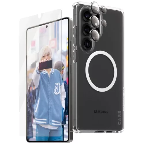 CARE by PanzerGlass Flagship 3in1 Tok + Üvegfólia + Lencsevédő Készlet Samsung Galaxy S25 Ultra számára