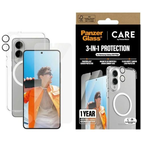 CARE by PanzerGlass Flagship 3in1 Tok+Üveg+Lencse Samsung Galaxy S25 Edge - átlátszó