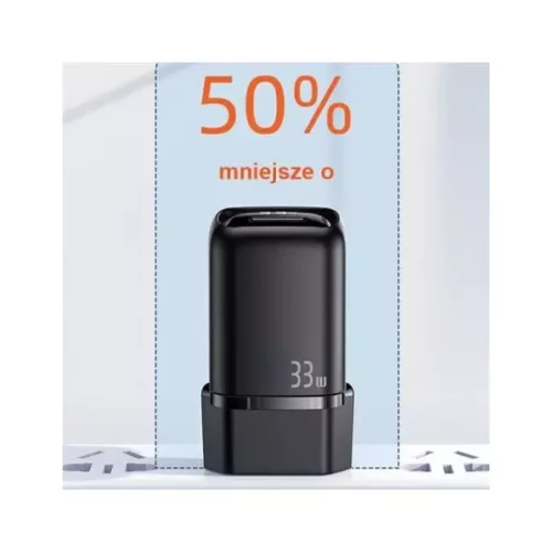 USAMS T46 hálózati töltő adapter 1xUSB-C + 1xUSB 33W PD3.0 + QC3.0 Gyorstöltés fehér (US-CC152)