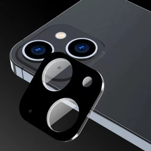 Techsuit - Teljes kameraüveg - iPhone 15 / iPhone 15 Plus - Fekete üvegfólia