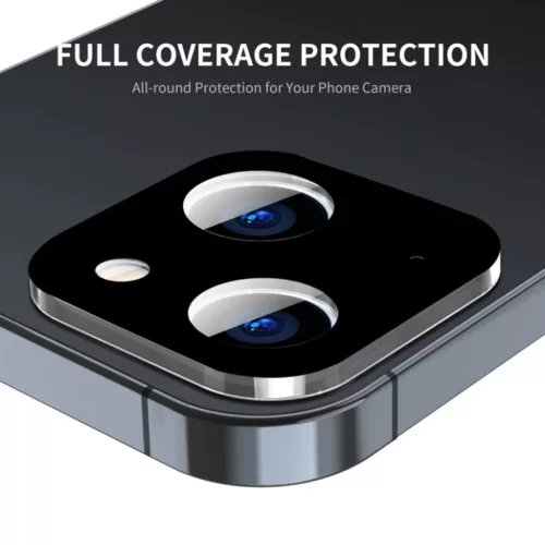 Techsuit - Teljes kameraüveg - iPhone 15 / iPhone 15 Plus - Fekete üvegfólia