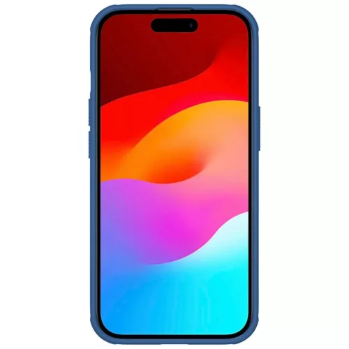 Nillkin Super Frosted Shield Pro megerősített tok iPhone 15 Plus - kék