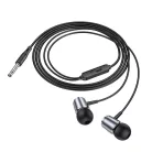 HOCO vezetékes fülhallgató Jack 3,5 mm mikrofonnal M108 fém szürke
