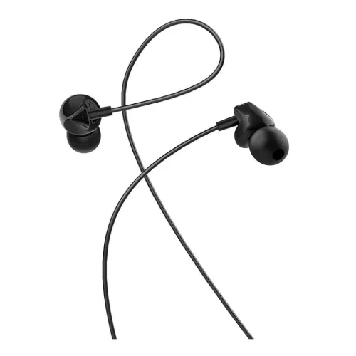 HOCO vezetékes fülhallgató Jack 3,5 mm mikrofonnal M60 fekete