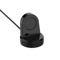   Techsuit - USB Okosóra Vezeték nélküli Töltőkábel (THC4) - Huawei Watch GT/GT2/Honor Watch GS3i-hez, 3,5W, Asztali Tartóval - Fekete.