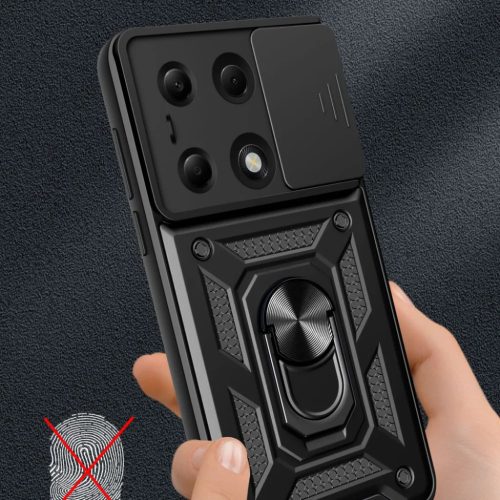 Techsuit - CamShield sorozat - Xiaomi Redmi Note 13 Pro 4G / Poco M6 Pro 4G - Fekete tok
