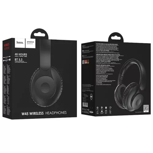 HOCO vezeték nélküli Bluetooth fejhallgató W45 fekete