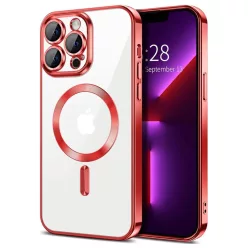   Techsuit - Luxus Kristály MagSafe - iPhone 13 Pro - Piros tok