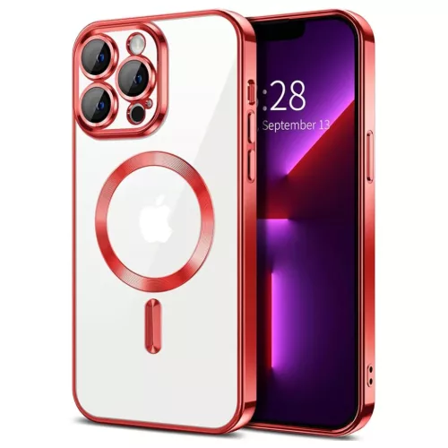 Techsuit - Luxus Kristály MagSafe - iPhone 13 Pro - Piros tok