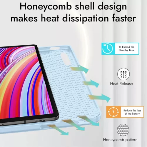 Xiaomi Redmi Pad Pro / Poco Pad Rózsaszín Techsuit Flex Trifold (tolltartóval) tok