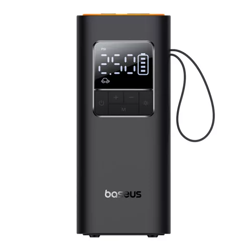 Inflator Pump Super Mini Pro Baseus - kijelzővel, 4000mAh, 50W, Type-C kábel - Fekete