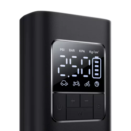 Inflator Pump Super Mini Pro Baseus - kijelzővel, 4000mAh, 50W, Type-C kábel - Fekete