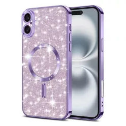   Techsuit - Luxus Csillogós MagSafe - iPhone 16 - Világos Lila tok
