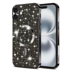   Techsuit - Luxus Csillogó MagSafe - iPhone 16 Plus - Fekete tok