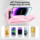 Techsuit - Telefontartó (LC-999) - Fali doboz tok, páramentes, visszahúzható, állítható, vízálló, 4-7 hüvelykes telefonokhoz - Arany Fehér