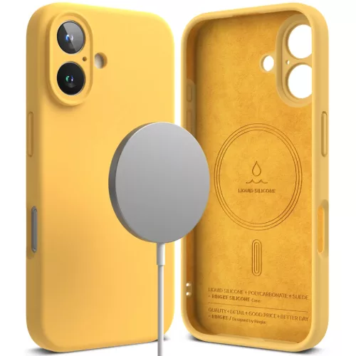 Ringke - Szilikon Mágneses MagSafe - iPhone 16 Plus - Sárga tok