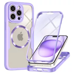   Techsuit - ColorVerse 360 MagSafe Széria + Képernyővédő - iPhone 14 Pro Max - Lila tok