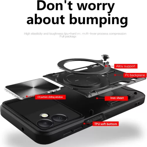 Techsuit - CamGuard Pro - Honor X6b - Fekete tok