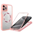 Techsuit - ColorVerse 360 MagSafe Sorozat + Kijelzővédő - iPhone 15 Pro - Rózsaszín tok