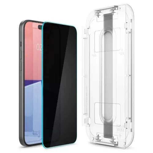 TEMPERED GLASS Spigen GLAS.TR "EZ FIT" 2-PACK IPHONE 15 PRIVACY üvegfólia