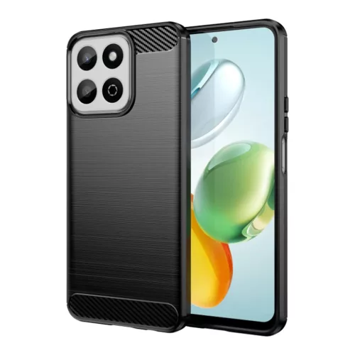 Techsuit - Szénszálas Szilikon - Honor 200 Smart / X7c - Fekete tok