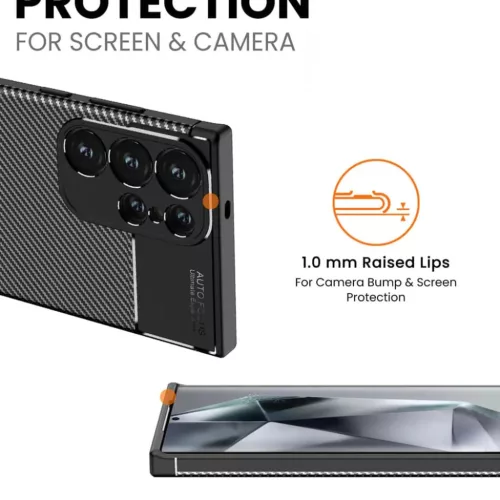 Techsuit - Szénszálas - Samsung Galaxy S25 Ultra - Fekete tok