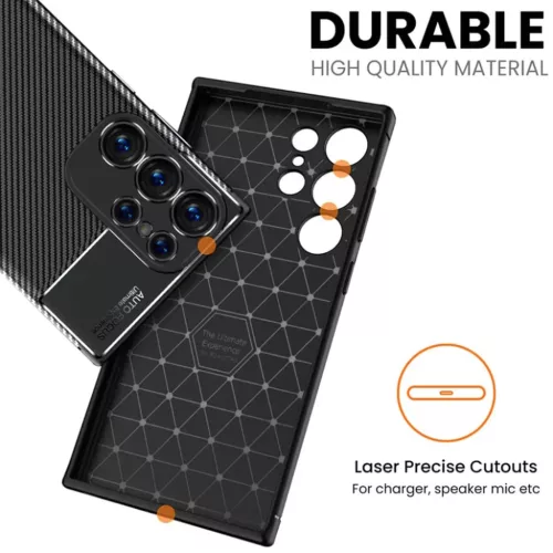 Techsuit - Szénszálas - Samsung Galaxy S25 Ultra - Fekete tok