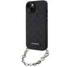 Karl Lagerfeld KLHCP14SSACKLHPK iPhone 14 6.1" fekete/fekete kemény tok Saffiano Monogram Chain