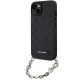 Karl Lagerfeld KLHCP14SSACKLHPK iPhone 14 6.1" fekete/fekete kemény tok Saffiano Monogram Chain