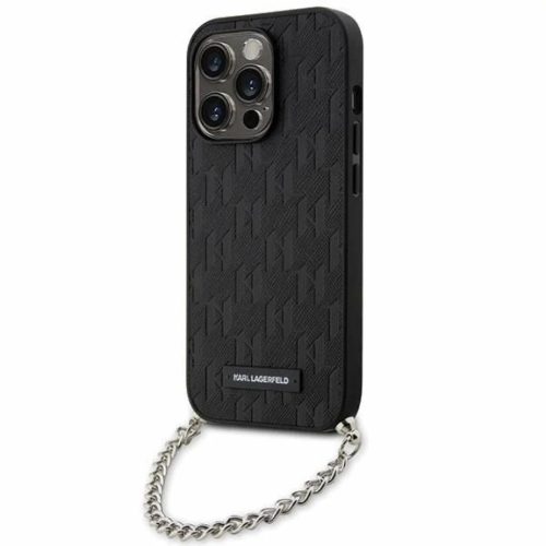 Karl Lagerfeld KLHCP14LSACKLHPK iPhone 14 Pro 6.1" fekete/fekete kemény tok Saffiano Monogram Chain
