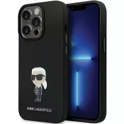   Karl Lagerfeld KLHCP14XSMHKNPK tok iPhone 14 Pro Max 6.7" - fekete szilikon Ikonik Metal Pin tok