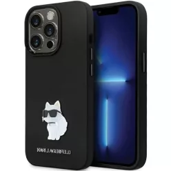   Karl Lagerfeld KLHCP14XSMHCNPK tok iPhone 14 Pro Max 6.7" - fekete szilikon C fém tűvel