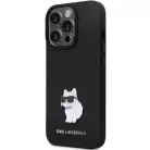 Karl Lagerfeld KLHCP14XSMHCNPK tok iPhone 14 Pro Max 6.7" - fekete szilikon C fém tűvel