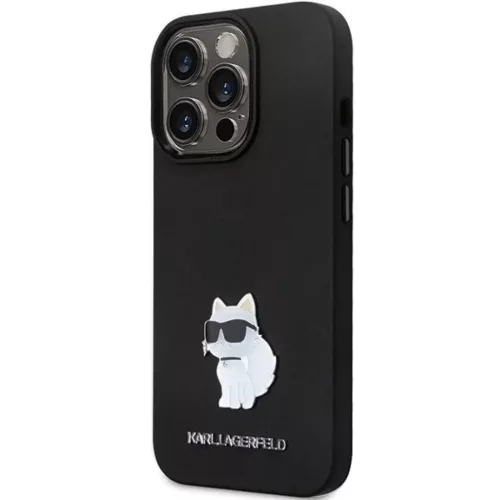 Karl Lagerfeld KLHCP14XSMHCNPK tok iPhone 14 Pro Max 6.7" - fekete szilikon C fém tűvel