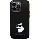 Karl Lagerfeld KLHCP14XSMHCNPK tok iPhone 14 Pro Max 6.7" - fekete szilikon C fém tűvel
