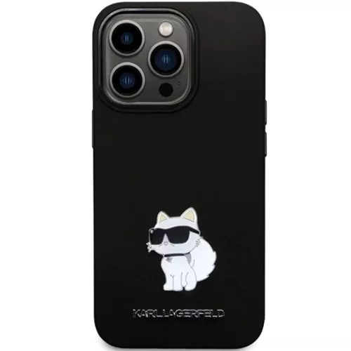 Karl Lagerfeld KLHCP14XSMHCNPK tok iPhone 14 Pro Max 6.7" - fekete szilikon C fém tűvel