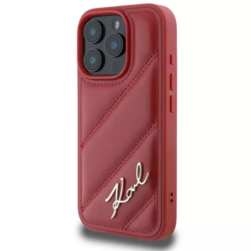 iPhone 16 Pro Piros Karl Lagerfeld Quilted Signature tok