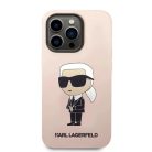 Karl Lagerfeld Szilikon Ikonik MagSafe tok az iPhone 14 Pro számára - rózsaszín