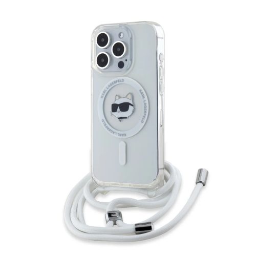 iPhone 15 Pro Max átlátszó Karl Lagerfeld IML Crossbody Choupette Head MagSafe tok