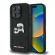 iPhone 16 Pro Fekete Karl Lagerfeld Monogram Karl & Choupette Head Pin tok