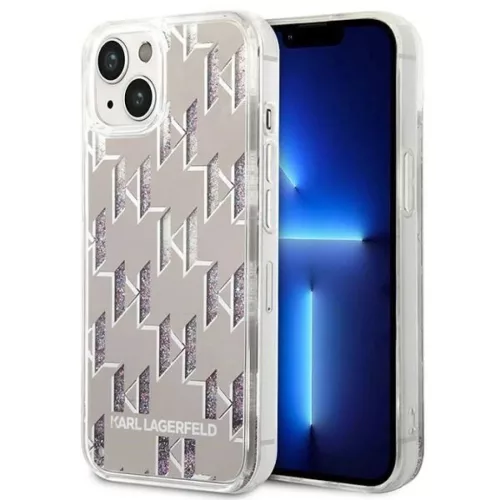 Karl Lagerfeld KLHCP14MLMNMS iPhone 14 Plus 6.7" keménytok ezüst / ezüst Liquid Glitter Monogram tok