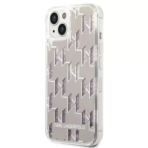 Karl Lagerfeld KLHCP14MLMNMS iPhone 14 Plus 6.7" keménytok ezüst / ezüst Liquid Glitter Monogram tok